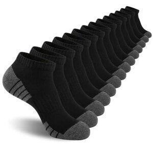 Mens Cushioned Ankle Socks Moisture Wicking Low Cut Athletic 7 Pack
